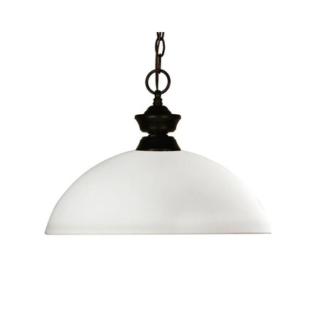 Z-Lite Chance 1 Light Pendant, Bronze & Matte Opal 100701BRZ-DMO14